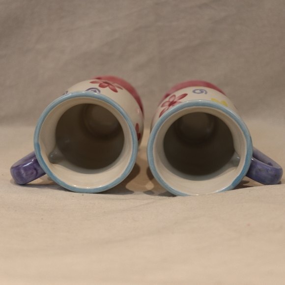 Floral Cermaic Mugs Set Kitchy Cute Coffee Tea Mugs Matching Set - Picture 7 of 8